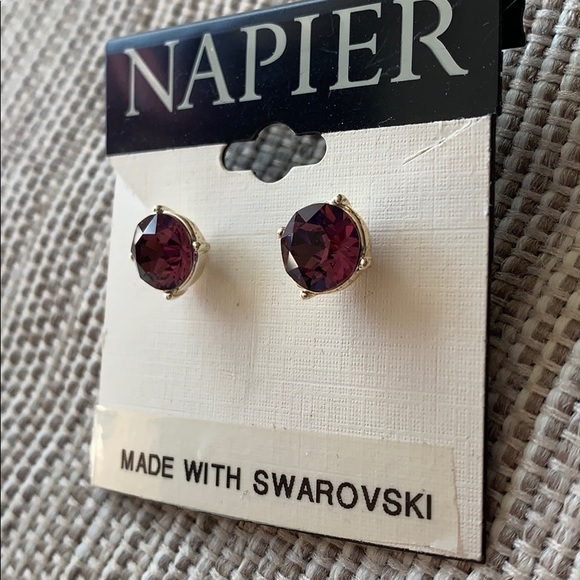 Purple stone earrings - Picture 2 of 3